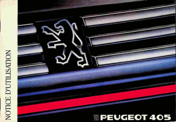 Peugeot 405 Manuel du propriétaire | Fixfr