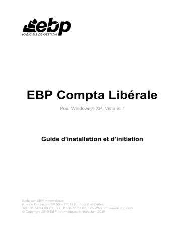 Mode d'emploi | EBP Compta Liberale 2011 Manuel utilisateur | Fixfr