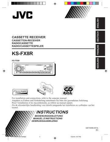 Manuel du propriétaire | JVC KS-FX8R Manuel utilisateur | Fixfr