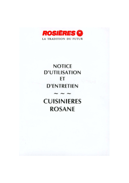 ROSIERES BM 541 RU Cuisinière Manuel utilisateur