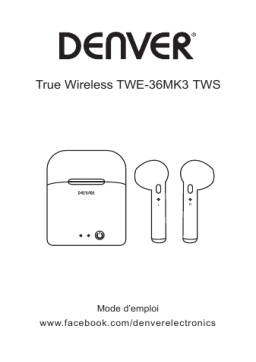 Denver TWE-36MK3 Truly wireless Bluetooth earbuds Manuel utilisateur