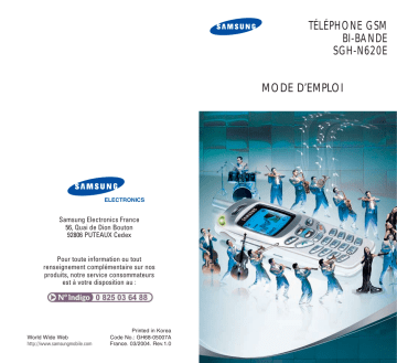 Mode d'emploi | Samsung SGH-N620E Manuel utilisateur | Fixfr