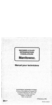 Manitowoc Ice E & G Model Technician's Handbook Manuel utilisateur