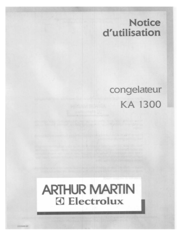 Manuel du propriétaire | ARTHUR MARTIN KA1300W-1 Manuel utilisateur | Fixfr