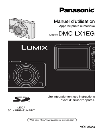 Panasonic DMC LX1 EG Manuel utilisateur | Fixfr