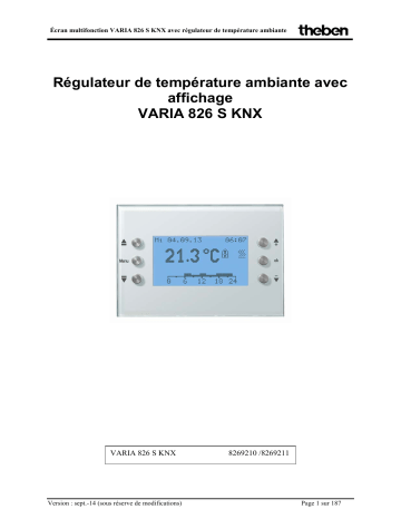 Manuel du propriétaire | THEBEN VARIA 826 S BK KNX Manuel utilisateur | Fixfr