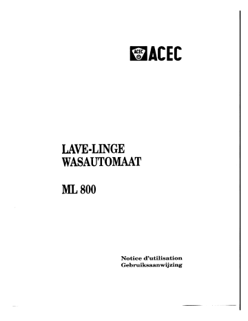 Manuel du propriétaire | ACEC ML800 Manuel utilisateur | Fixfr