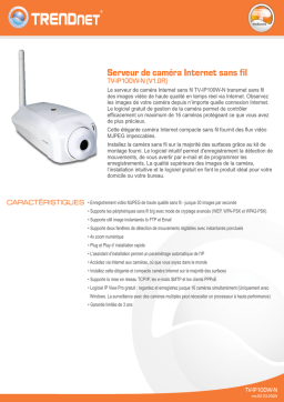 Trendnet TV-IP100W-N ProView Wireless Network Camera Fiche technique