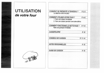 FP291BL | Manuel du propriétaire | Brandt FP291CL Manuel utilisateur | Fixfr