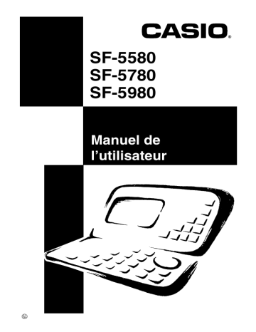 Manuel du propriétaire | Casio SF-5780 Manuel utilisateur | Fixfr