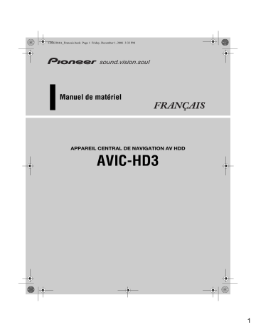 Pioneer AVIC HD3 Manuel utilisateur | Fixfr