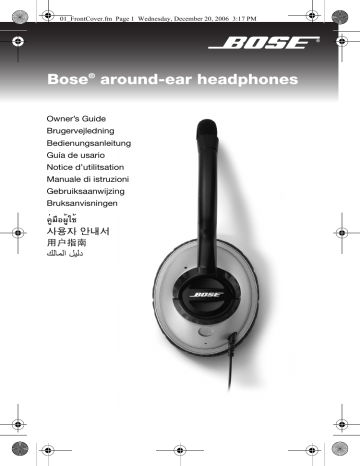 Manuel du propriétaire | Bose Around-Ear Headphones Manuel utilisateur | Fixfr
