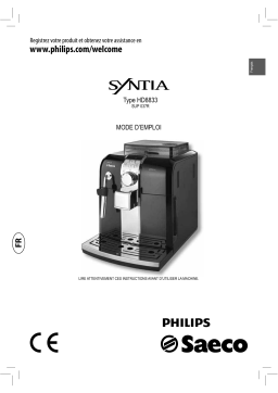 Saeco SYNTIA HD8833 Manuel utilisateur