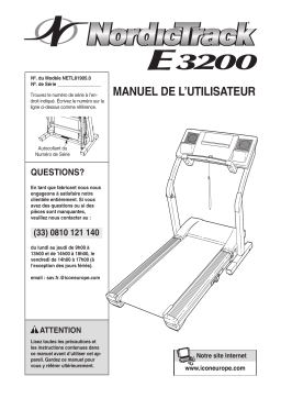 NordicTrack E3200 Manuel utilisateur