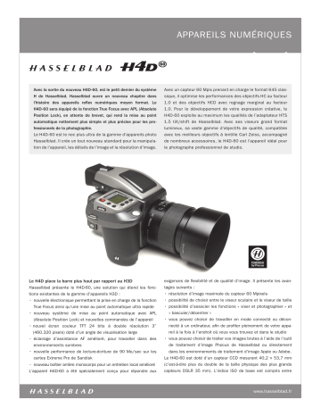 Manuel du propriétaire | Hasselblad H4D-60 Manuel utilisateur | Fixfr