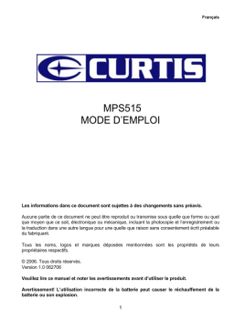Curtis MPS 515 Mode d'emploi