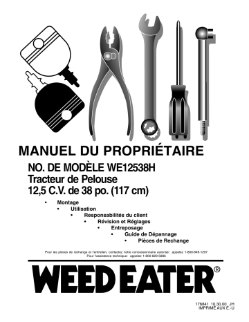 Manuel du propriétaire | Weed Eater WE12538H Manuel utilisateur | Fixfr