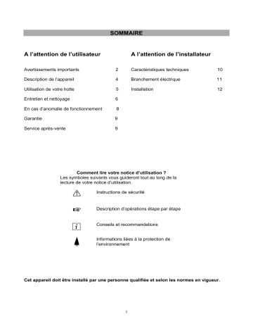 Manuel du propriétaire | ARTHUR MARTIN AFC997X Manuel utilisateur | Fixfr