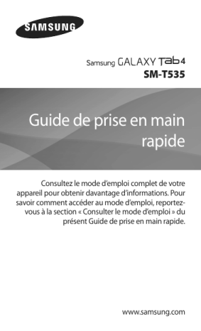 SM-T535 | Samsung Galaxy Tab 4 10.1 4G Guide de démarrage rapide | Fixfr