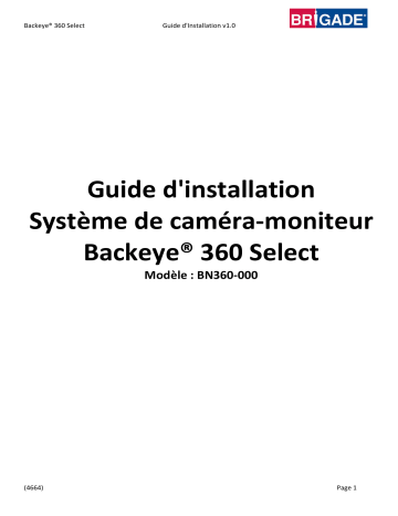 Brigade BN360 USB v1.0 (4648A) Camera Monitor System Guide d'installation | Fixfr