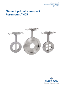 Rosemount 405 Élément primaire compact Manuel utilisateur