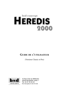 Heredis 2000 Pro Windows Manuel utilisateur