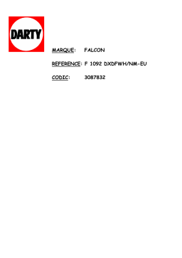 Falcon 1092 Deluxe Manuel utilisateur