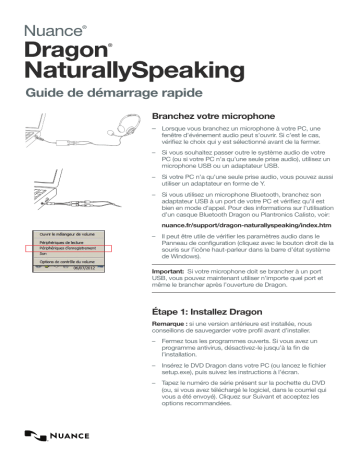 Guide de démarrage rapide | Nuance Dragon NaturallySpeaking 13 Manuel utilisateur | Fixfr