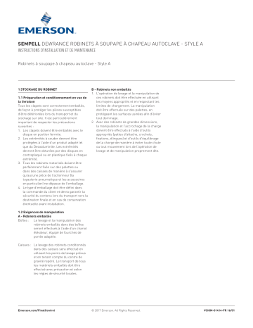 Sempell Dewrance Pressure Seal Style A Globe Valves IOM Manuel du propriétaire | Fixfr