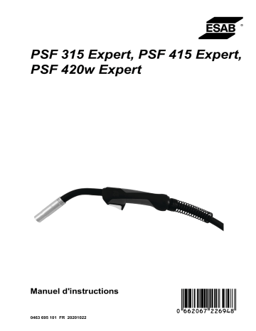 PSF 315 Expert | PSF 420w Expert | ESAB PSF 415 Expert Manuel utilisateur | Fixfr