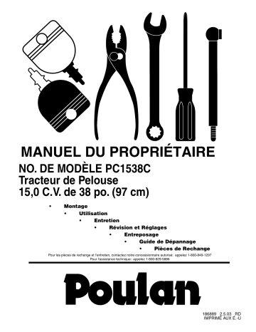 Manuel du propriétaire | Poulan PC1538C Manuel utilisateur | Fixfr