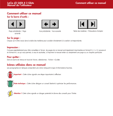 Manuel du propriétaire | LaCie D2 ESATA II 3GBITS HARD DRIVE Manuel utilisateur | Fixfr