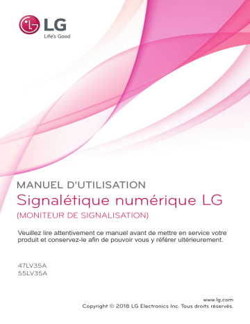 LG 55LV35A-5B Manuel du propriétaire | Fixfr