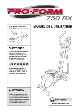 ProForm 750 Rx Manuel utilisateur