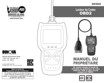 Manuel du propriétaire | Innova 3020d CanOBD2 Diagnostic Tool B/W Screen Manuel utilisateur | Fixfr