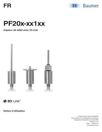 PF20H | Baumer PF20S Flow measurement Manuel utilisateur | Fixfr