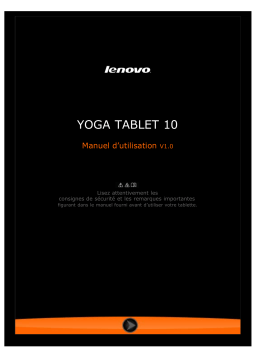 Lenovo Yoga Tab 10 Manuel utilisateur