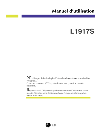LG L1917S-BN Manuel du propriétaire | Fixfr