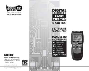 Manuel du propriétaire | Innova 3130 Scan Tool CanOBD2 Manuel utilisateur | Fixfr