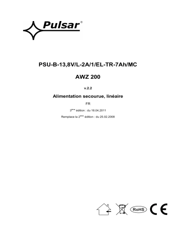 Mode d'emploi | Pulsar AWZ200 Manuel utilisateur | Fixfr