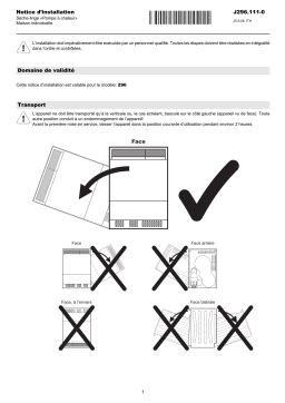 V-ZUG 296 Dryer Adora TSL WP neutral Guide d'installation