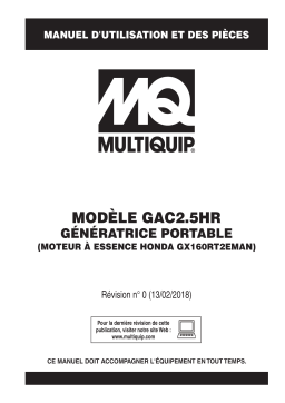 MQ Multiquip GAC25HR Manuel utilisateur