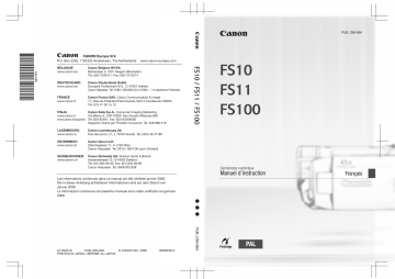 FS11 | Mode d'emploi | Canon FS100 Manuel utilisateur | Fixfr