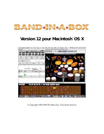 Mode d'emploi | BAND IN A BOX version 12 Macintosh OSX Manuel utilisateur | Fixfr