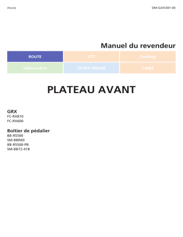 FC-RX600 | Shimano FC-RX810 Plateau avant Manuel utilisateur | Fixfr