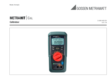 Mode d'emploi | Gossen MetraWatt METRAHIT CAL Operating instrustions | Fixfr