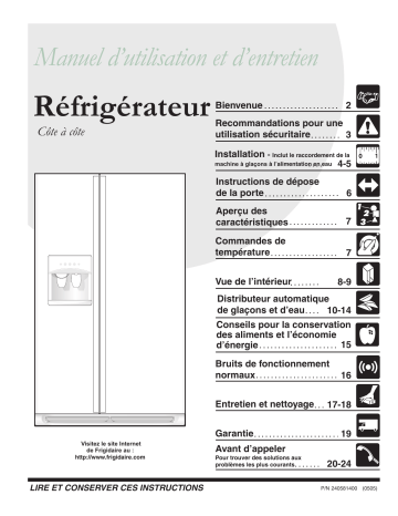 Manuel du propriétaire | Frigidaire FRS23R4CQ Manuel utilisateur | Fixfr