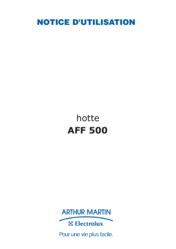 Arthur Martin-Electrolux AFF500X Hotte aspirante Manuel utilisateur