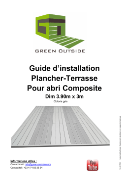 Castorama Option Pack terrasse env 25 m² pour Abri Green Outside 6x3 WPC Manuel utilisateur