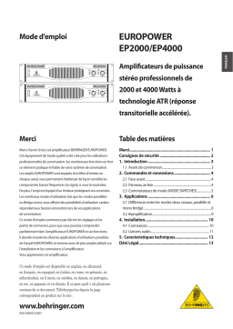 Behringer EP4000 Manuel utilisateur